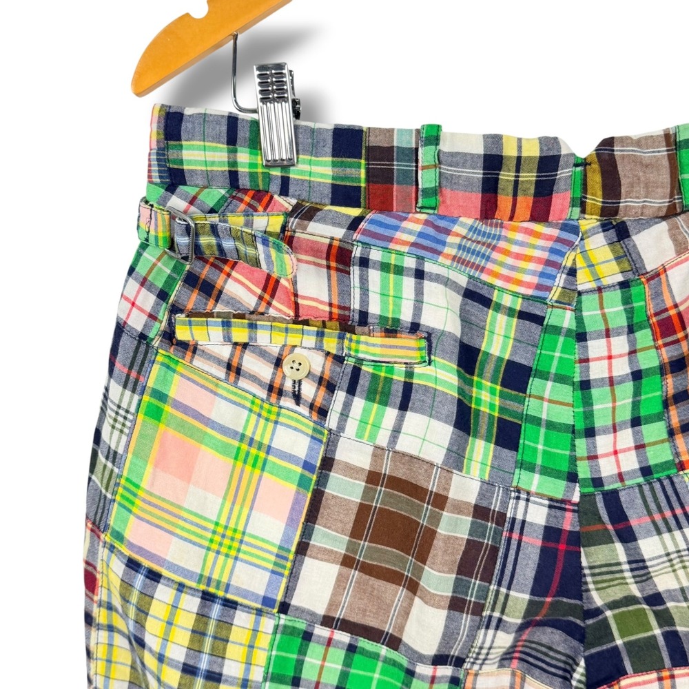Vintage Polo Ralph Lauren Madras Patchwork Pants Mens 33 Multicolor Plaid Preppy - Picture 8 of 16
